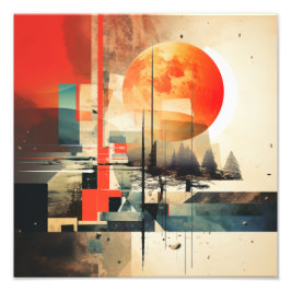 モダン抽象芸術アー鮮やかト フォトプリント           