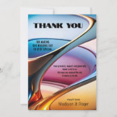 モダン抽象芸術ア結婚ート サンキューカード (正面)