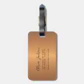 モダン抽象芸術ア絵を描ート銅金ゴールドモノグラム ラゲッジタグ (裏面縦)