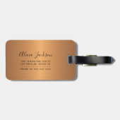 モダン抽象芸術ア絵を描ート銅金ゴールドモノグラム ラゲッジタグ (裏面横)