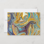 モダン抽象芸術ア絵画ート液結婚家 出欠カード (裏面)