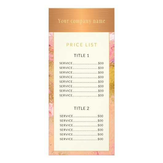 モダン抽象芸術ア絵画ート銅金ゴールド価格表 ラックカード (正面)