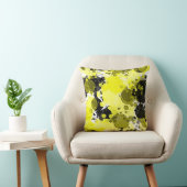 モダン抽象芸術イエローとブラックの絵を描(ばちゃばちゃ)跳ねる クッション (椅子)