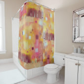 モダン抽象芸術イエローウォーターカラーアート シャワーカーテン (インサイチュ)