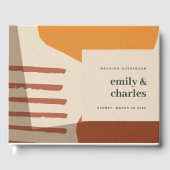 モダン抽象芸術イエローテラコッ芸術的タ結婚 ゲストブック (正面)