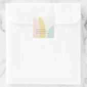 モダン抽象芸術イエロー赤面アクア結婚ブルー スクエアシール (バッグ)