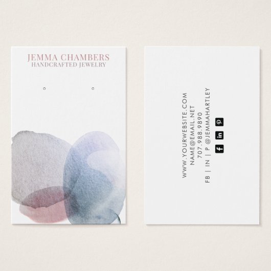 モダン抽象芸術イヤリングジュエリー表示カード (正面&裏面)