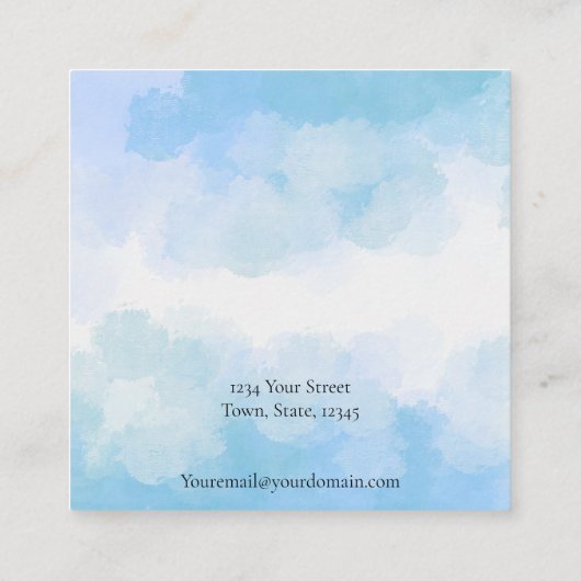 モダン抽象芸術イヤリング表示カード スクエア名刺 (裏面)