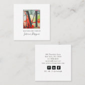 モダン抽象芸術インテリア設計者 スクエア名刺 (正面/裏面)