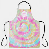 モダン抽象芸術ウォーターのパステル絞り染め エプロン (正面)