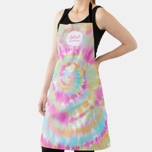 モダン抽象芸術ウォーターのパステル絞り染め エプロン (インサイチュ)