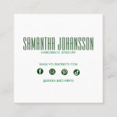 モダン抽象芸術エメラルドグリーンブラシストロークトレンディー 割引カード (裏面)