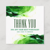 モダン抽象芸術エメラルドグリーンブラシストロークトレンディー 割引カード (正面)