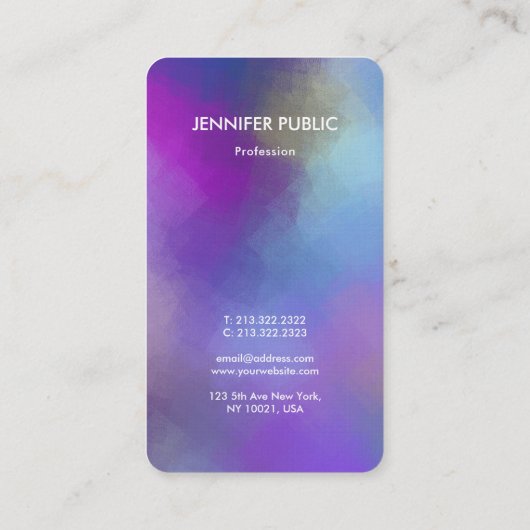 モダン抽象芸術エレガントアートモノグラムテンプレート 名刺 (裏面)