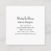 モダン抽象芸術エレガントインテリアデザイナー紫 スクエア名刺 (裏面)