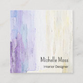 モダン抽象芸術エレガントインテリアデザイナー紫 スクエア名刺 (正面)