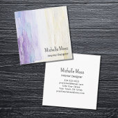 モダン抽象芸術エレガントインテリアデザイナー紫 スクエア名刺