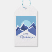 モダン抽象芸術エレガントクリスマス雪の山 ギフトタグ (正面)