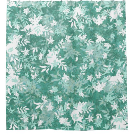 モダン抽象芸術エレガントセージマリゴールドの花 シャワーカーテン (正面)