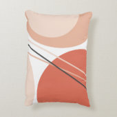 モダン抽象芸術エレガントパステル自然テラコッタ アクセントクッション (裏面(縦))