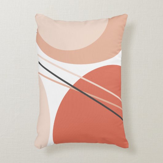 モダン抽象芸術エレガントパステル自然テラコッタ アクセントクッション (正面(垂直))