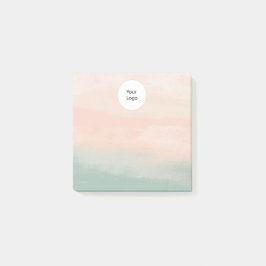 モダン抽象芸術エレガントピーチティール（緑がかった色）テクスチャ ポストイット