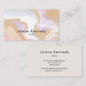 モダン抽象芸術エレガントピーチニュートラルアブストラックウェーブ 名刺 (正面/裏面)
