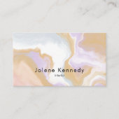 モダン抽象芸術エレガントピーチニュートラルアブストラックウェーブ 名刺 (正面)