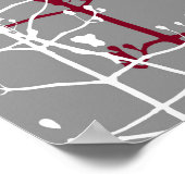 モダン抽象芸術エレガントブルゴーニュの花オングレー ポスター (角)