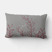 モダン抽象芸術エレガントブルゴーニュ花グレー ランバークッション (裏面)