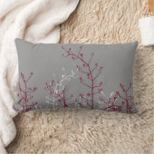 モダン抽象芸術エレガントブルゴーニュ花グレー ランバークッション (ブランケット)