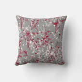モダン抽象芸術エレガントワイルドフラワーズグレーブルゴーニュ クッション (裏面)