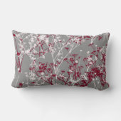 モダン抽象芸術エレガントワイルドフラワーズグレーブルゴーニュ ランバークッション (裏面)