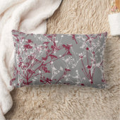 モダン抽象芸術エレガントワイルドフラワーズグレーブルゴーニュ ランバークッション (ブランケット)