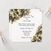 モダン抽象芸術エレガント天然ヘー結婚ズ カード (正面/裏面インサイチュ)