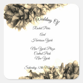 モダン抽象芸術エレガント天然ヘー結婚ズ スクエアシール