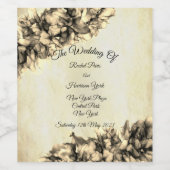 モダン抽象芸術エレガント天然ヘー結婚ズ ワインラベル (シングルラベル)