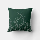 モダン抽象芸術エレガント花ダークエメラルドグリーン クッション (裏面)