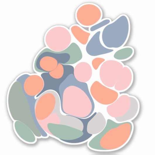 モダン抽象芸術オーガニックシェイプの色自然付け シール (正面)