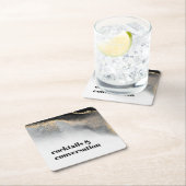 モダン抽象芸術カクテルと会話パーティー スクエアペーパーコースター (インサイチュ)