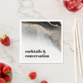 モダン抽象芸術カクテルと会話パーティー スタンダードカクテルナプキン (インサイチュ)