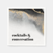 モダン抽象芸術カクテルと会話パーティー スタンダードカクテルナプキン (正面)
