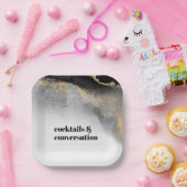 モダン抽象芸術カクテルと会話パーティー ペーパープレート (パーティー)