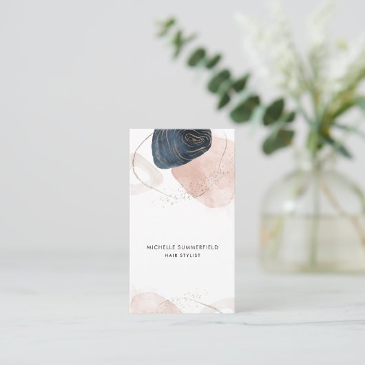 モダン抽象芸術カスタム美容師 名刺 (スタンド正面)