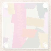 モダン抽象芸術カラフルの色ブロック ガラスコースター (裏面)