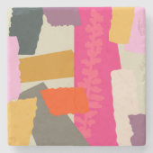 モダン抽象芸術カラフルの色ブロック ストーンコースター (正面)