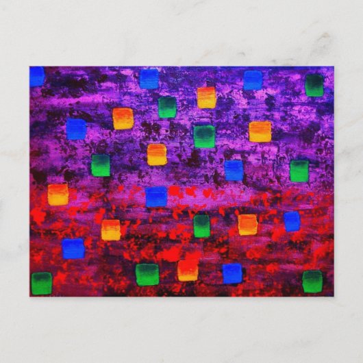 モダン抽象芸術カラフルアクリ絵画ル ポストカード (正面)