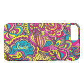 モダン抽象芸術カラフルアートワークの名前のカスタマイズ Case-Mate iPhoneケース (裏面(横))