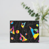 モダン抽象芸術カラフルシェイプデザイン | ポストカード (スタンド正面)