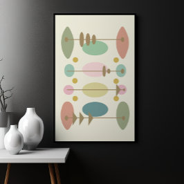 モダン抽象芸術カラフルシェイプ、世紀半ば ポスター